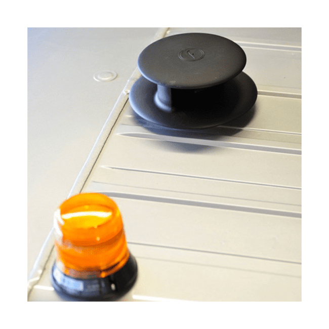 A yellow orange LED next to a TCX-2 rotary ventilator attachment.