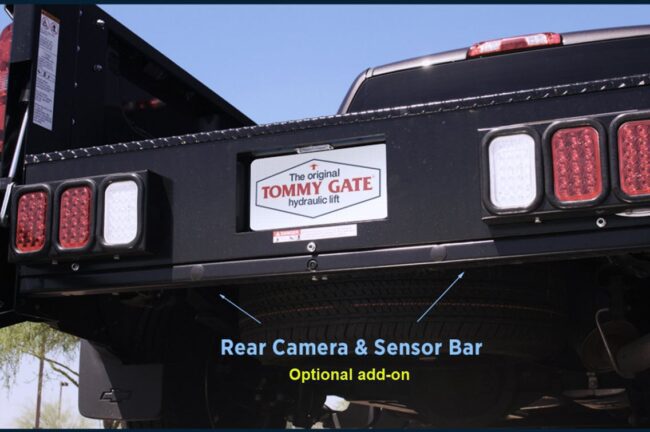 Optional Tommy Gate rear camera and backup sensor relocation kit.