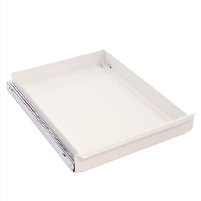 Knaack Standard Drawer Model 472-3 in white with slide rails.