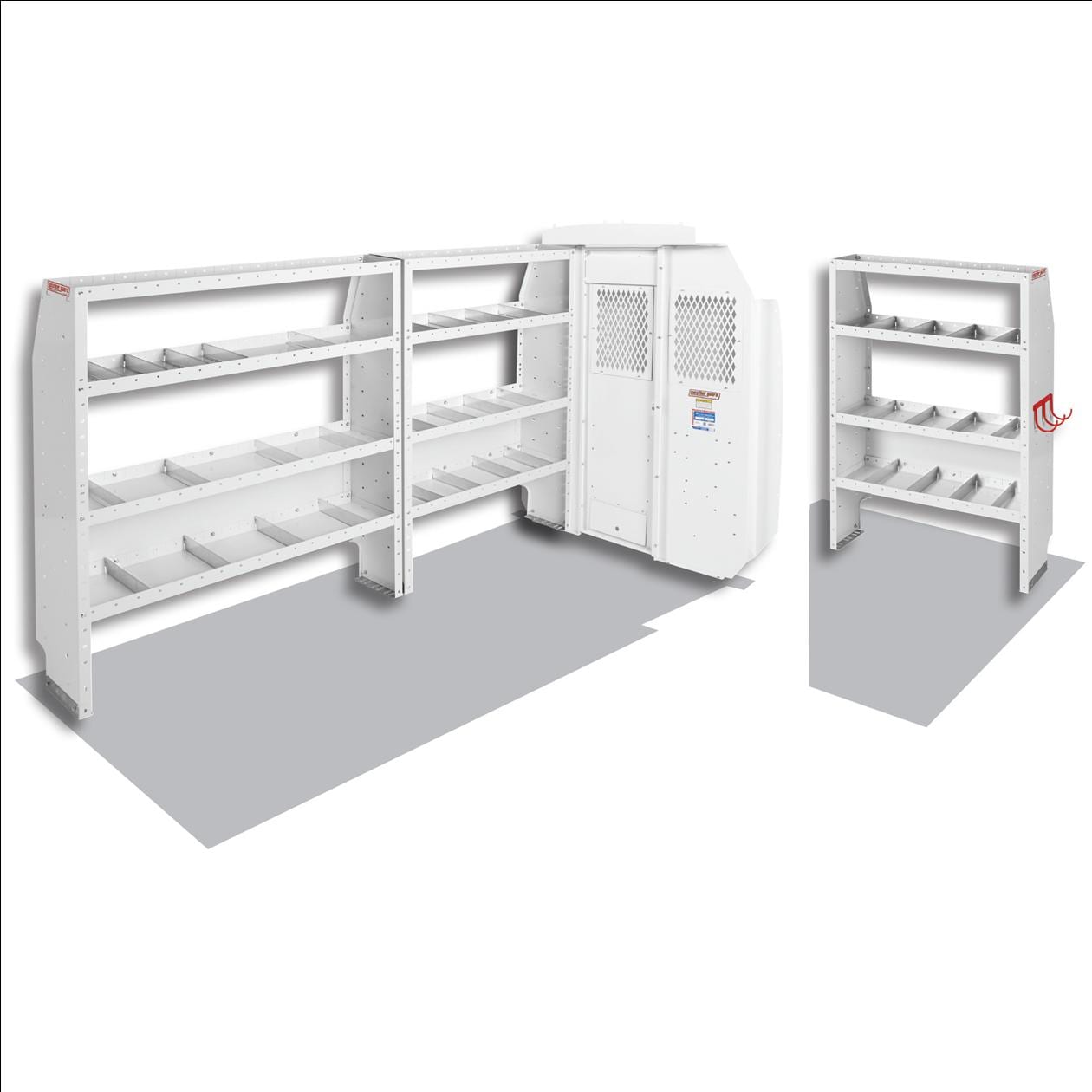 Weather Guard Commercial Shelving Package for Medium Roof Ford Transit U.S. Upfitters