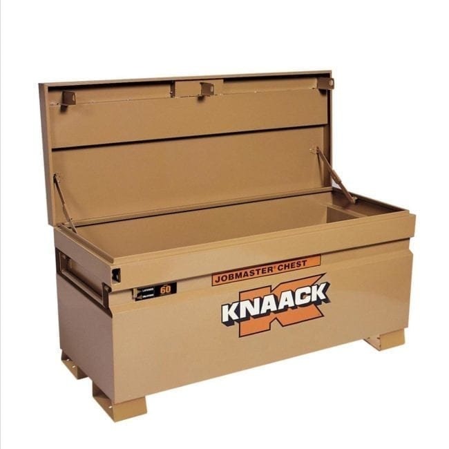 Knaack Jobmaster Chest Model 60 with lid open.