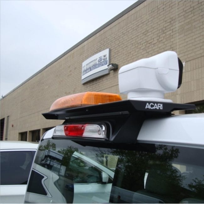View of Acari Low Profile Mount Main on truck roof.