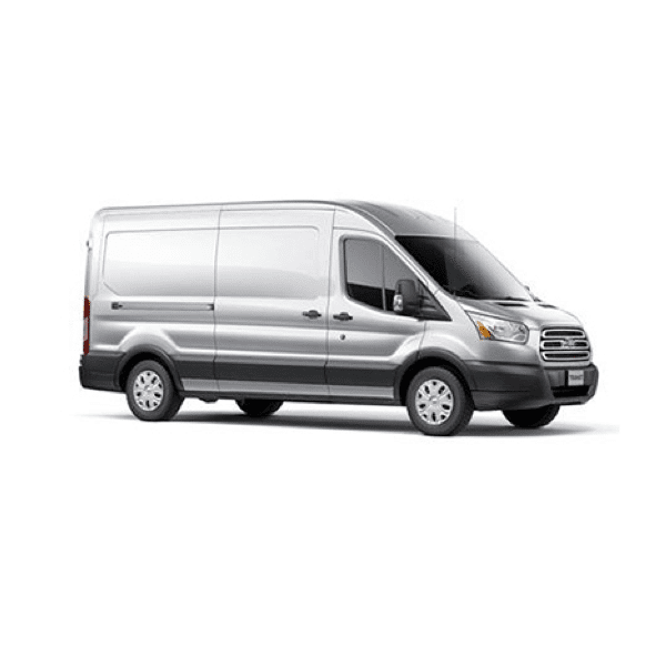 Side view of a silver van with Legend Cargo Van Floors