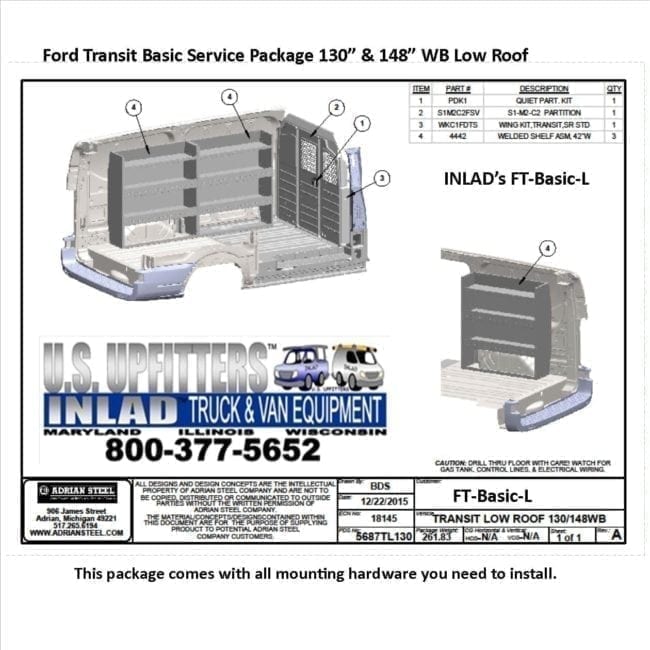 Adrian Steel Basic Service -Low Roof