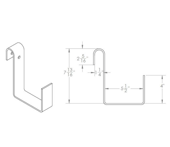 Illustration of Rack-it 9050 square ladder holders.