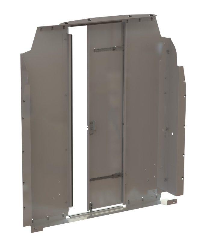 Illustration of Adrian Steel SPARFTH2 partition with sliding door partially open.