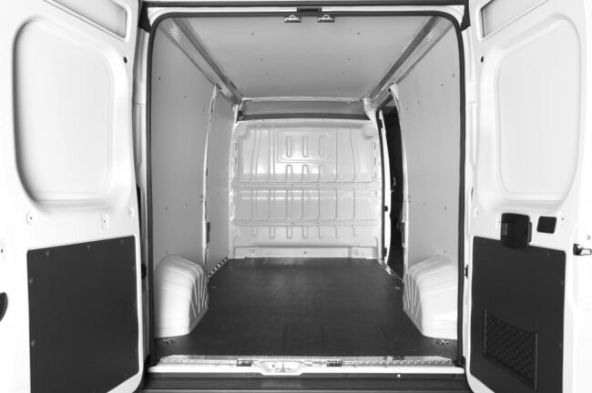 View of Legend Econolite liner installed in a Mercedes Sprinter van.