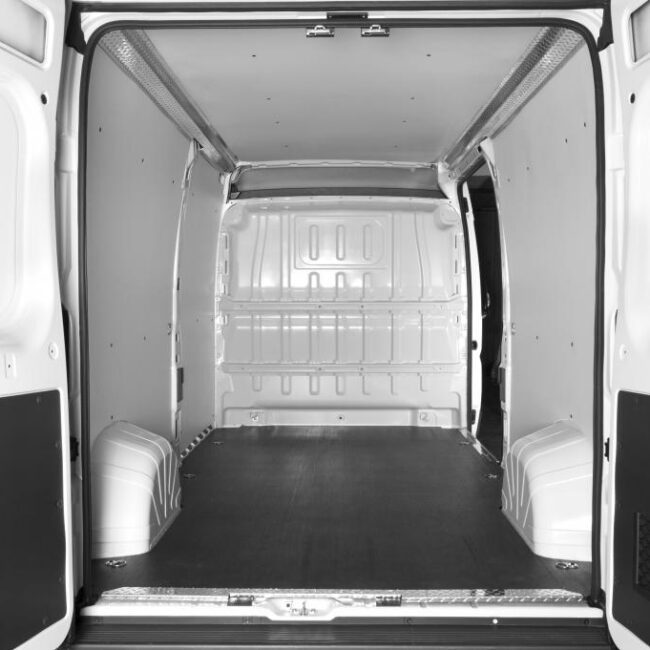 View of Legend Econolite liner installed in a Mercedes Sprinter van.