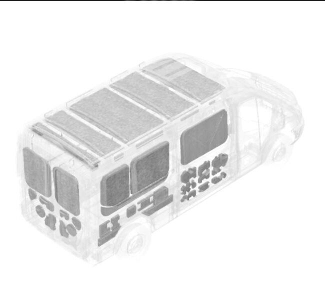 Illustration of Legend TempShield installed in a Ford Transit.
