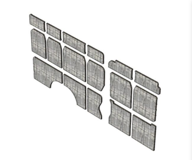 Illustration of Legend TempShield pieces for a Ram ProMaster.