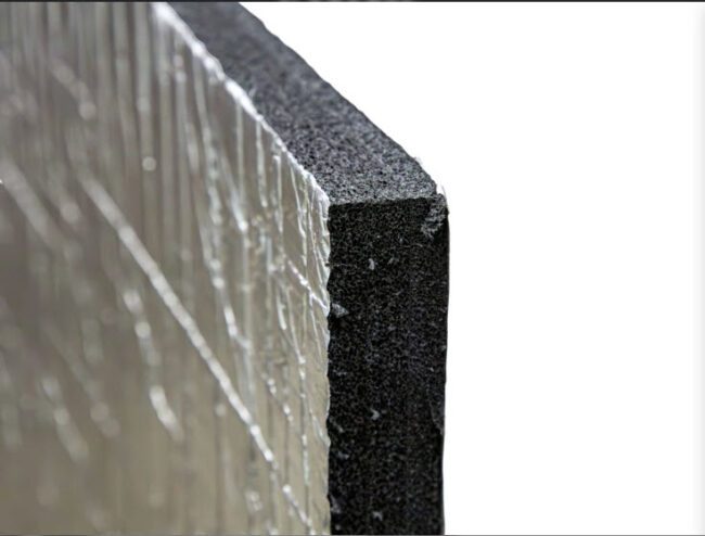 Closeup sideview of Legend TempShield insulation material.