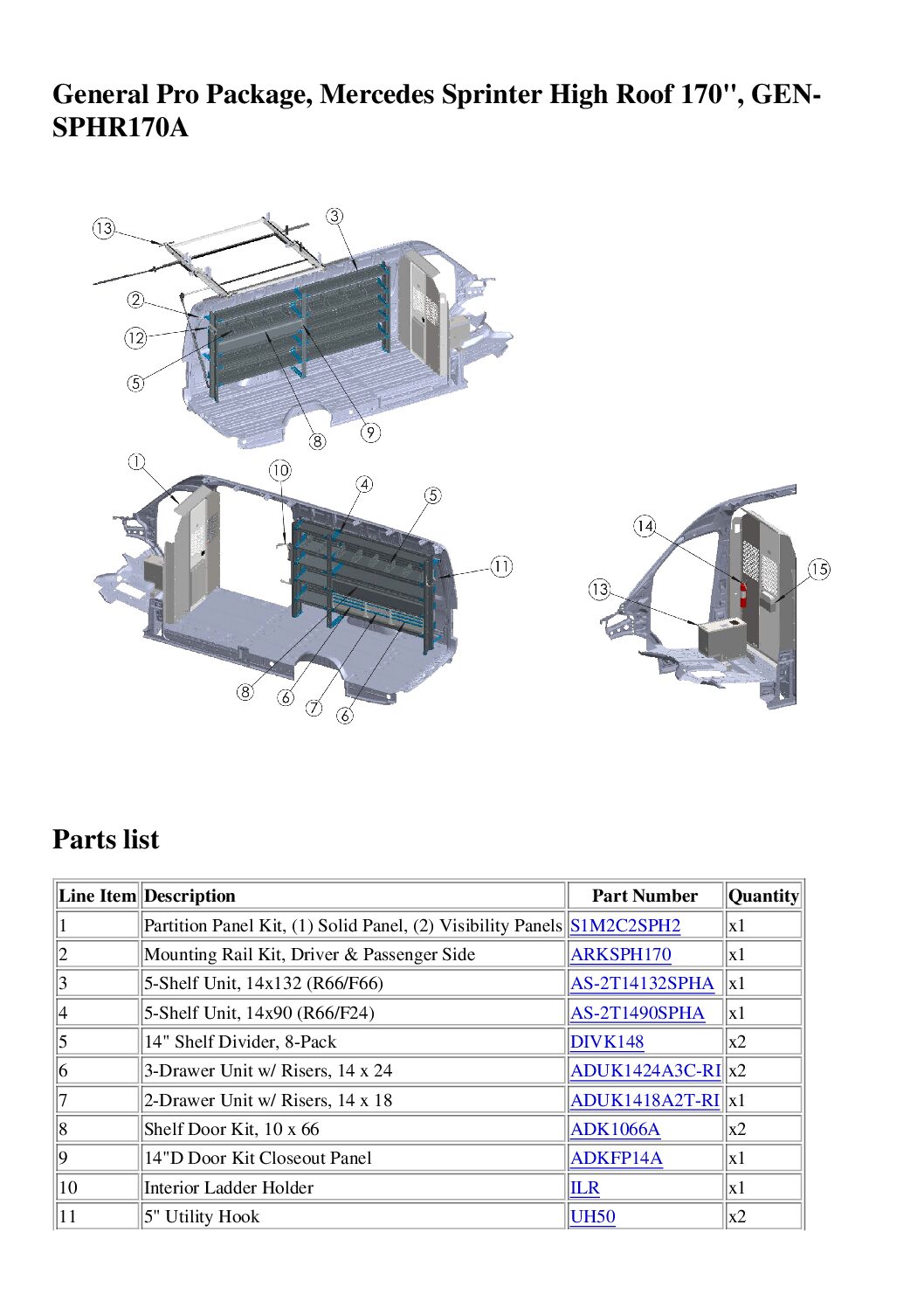 Adrian Steel Next Gen General Pro Package, Sprinter 144" & 170" Standard and High Roof