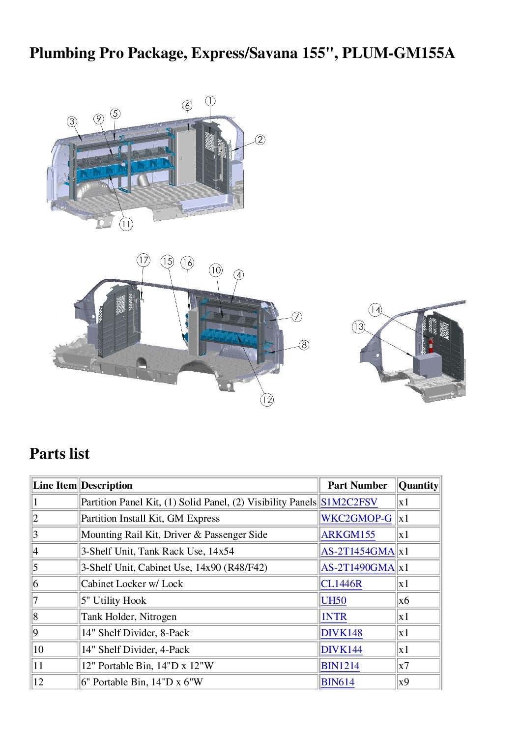 ADRIAN STEEL PLUMBING PRO PACKAGE – EXPRESS/SAVANA 135" & 155"